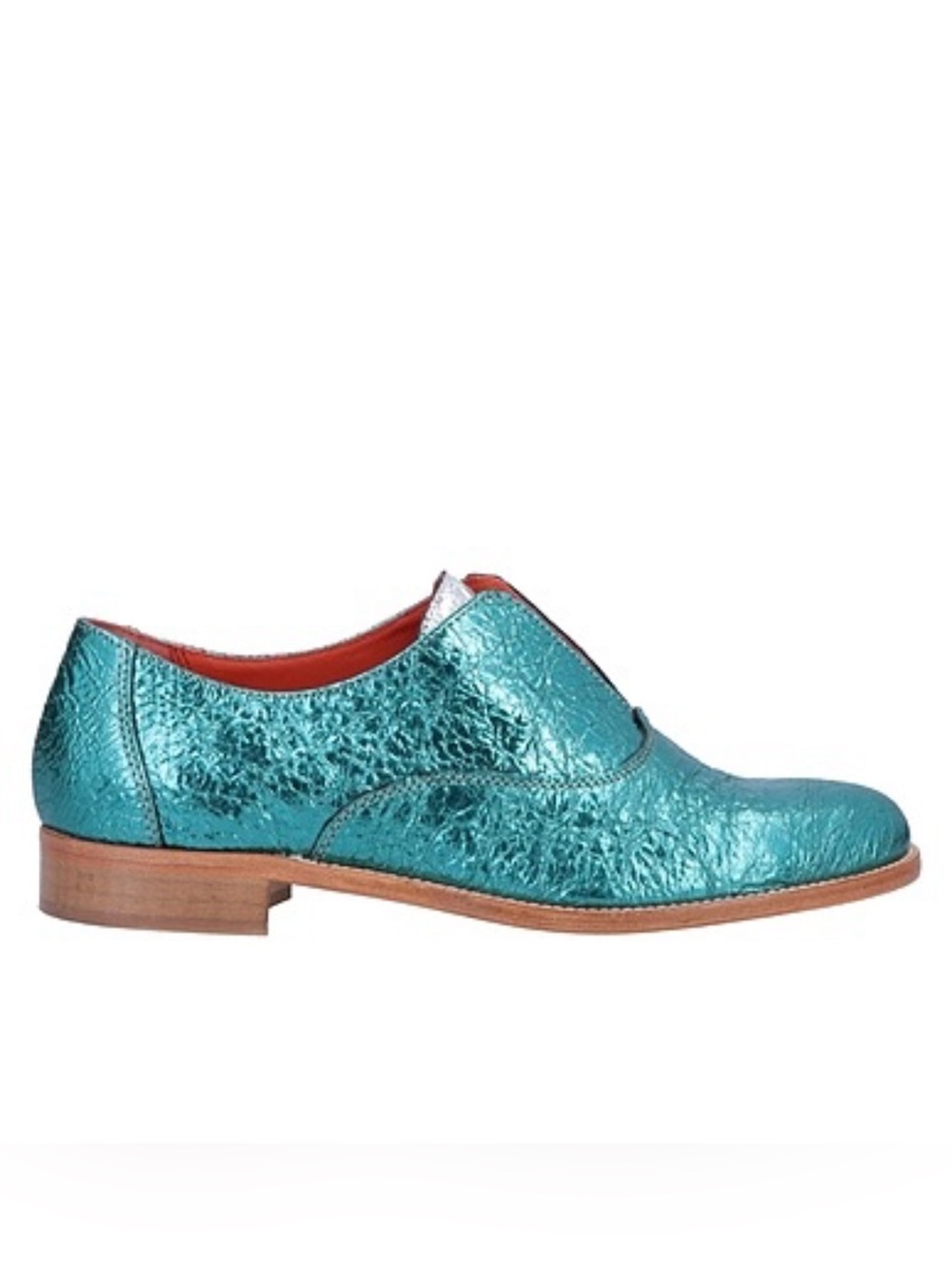 Bagatt Blue Green Metallic Iridescent Leather Shoes Slip on Loafers Oxford 9 US